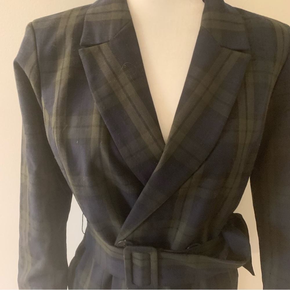 Mango Casual Belted Plaid Check Trench Coat - Picture 5 of 16